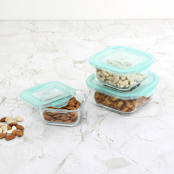 Glass Storage Containers-Set of 3 - 320ml