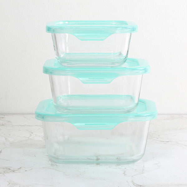 Glass Storage Containers-Set of 3 - 320ml