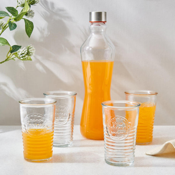 5Pcs Glass Bottle and Tumbler Set