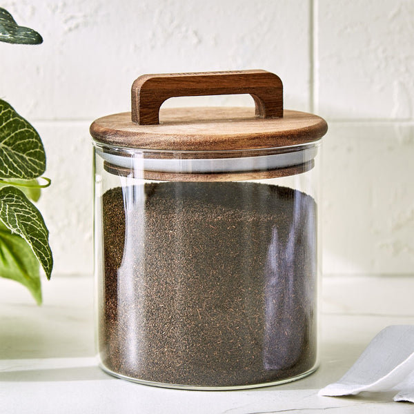 Glass Jar with Acacia Wood Lid - 600ml