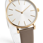Women's Elegant Minimalist Analog Watch | Premium Leather Strap & Gold Case