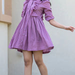 Puce Cotton Mini Dress