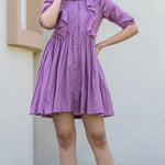 Puce Cotton Mini Dress