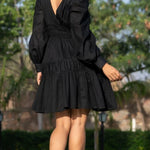 Black Cotton Tired Dress