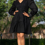 Black Cotton Tired Dress