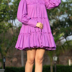 French Violet Tired Mini Dress