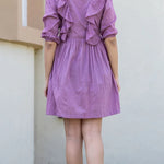 Puce Cotton Mini Dress