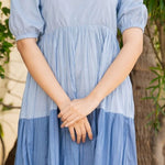 Blue Color Block Dress