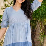 Blue Color Block Dress