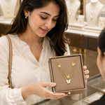 Women's Elegant Butterfly Layered Pendant Necklace | Gold-Plated Pearl Charm Necklace