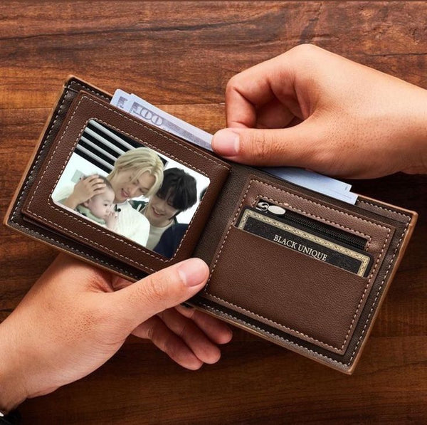 Men's Premium Genuine Leather Bi-Fold Wallet | Classic Slim Wallet for Everyday Use